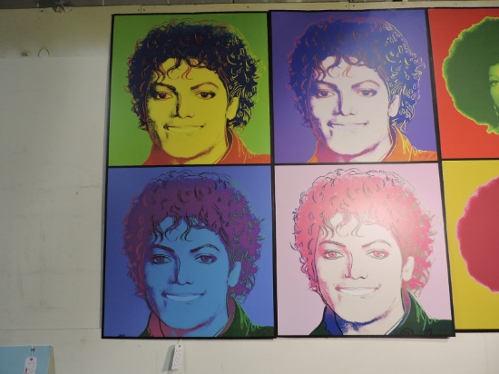 Andy Warhol Style 4-Part Print of MICHAEL JACKSON -- Huge! 6 Feet X 6 Feet