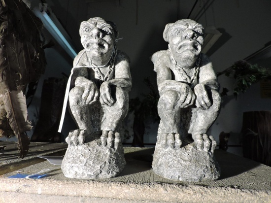 Pair of Small GARGOYLE STATUES / Approx. 12" Tall