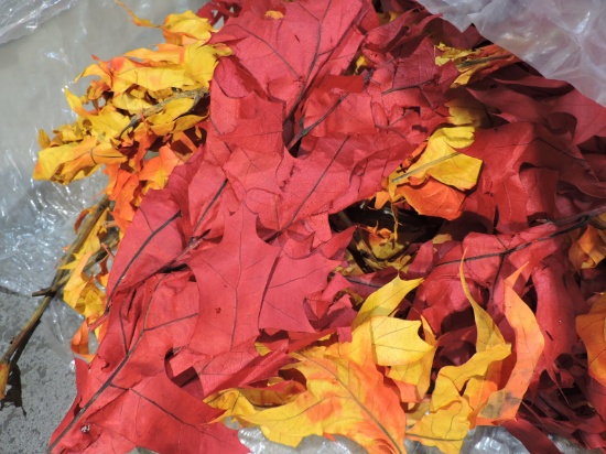 Large BAG OF FAUX FALL LEAVES - See Photo