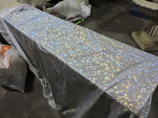 5 Large Bolts of Material - Silver Speckles / Use as Table Covering