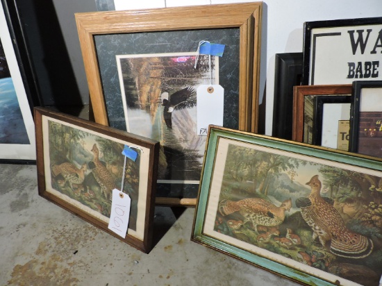 Lot of 3 VINTAGE FRAMED PICTURES - See Photos