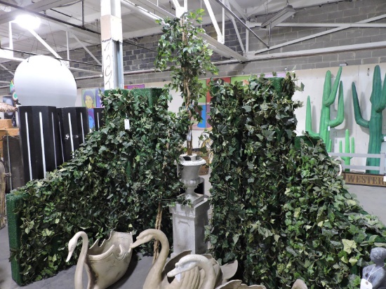 LARGE FAUX IVY LOT - 4 Pillars, 2 Side Pieces & Tree / 13.5' Across