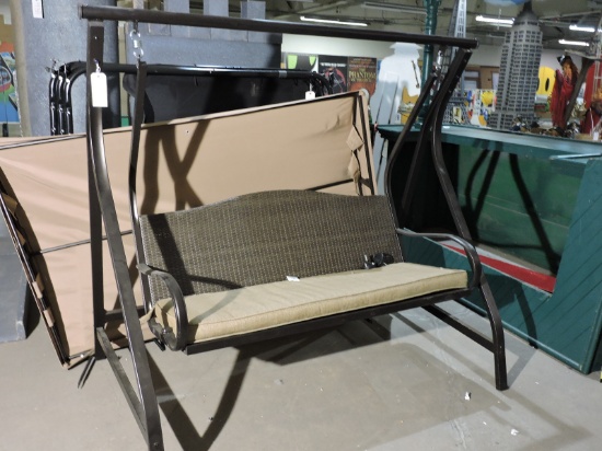 PORCH GLIDER WITH AWNING - awning hardware missing