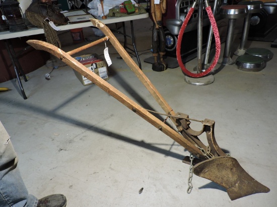 ANTIQUE WOOD & IRON WALK- BEHIND PLOW by CG Plows, NC
