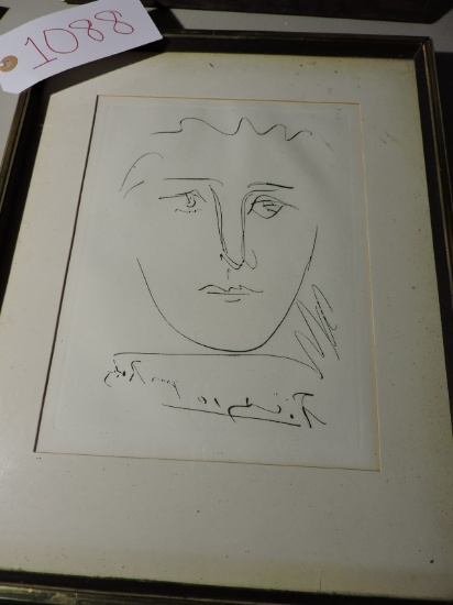 Framed Print of Pablo Picasso's -- 'Pour Robie'