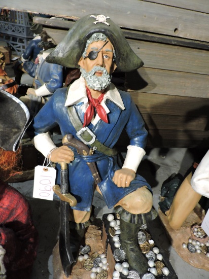 Pirate Captain Statue - Resin Construction / Approx 31" Tall