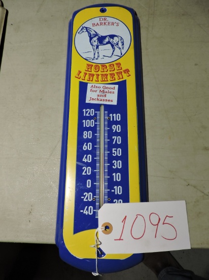 DR BAKER'S HORSE LINIMENT - ADVERTSING THERMOMETER