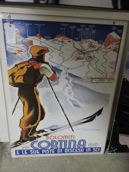Replica VINTAGE EUROPEAN SKI ADVERTISEMENT / ITALIAN ALPS