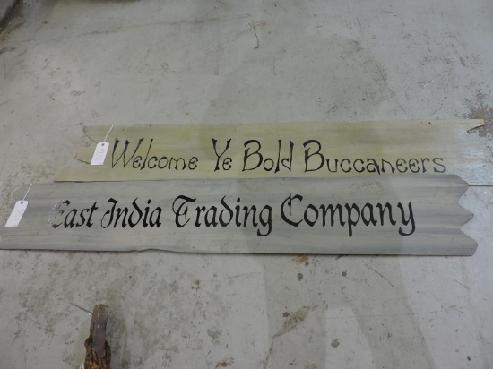Pair of Rustic Old-Time-Looking Changeable Signs - Approx 6' Each