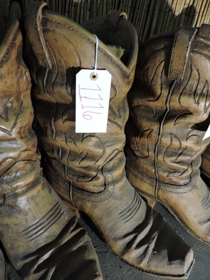 GIANT FAUX COWBOY BOOT PLANTER -- Approx. 23" Tall