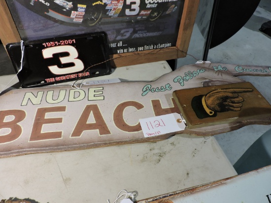 Pair of 'POINTING SIGNS' - Large one is 42" Wide