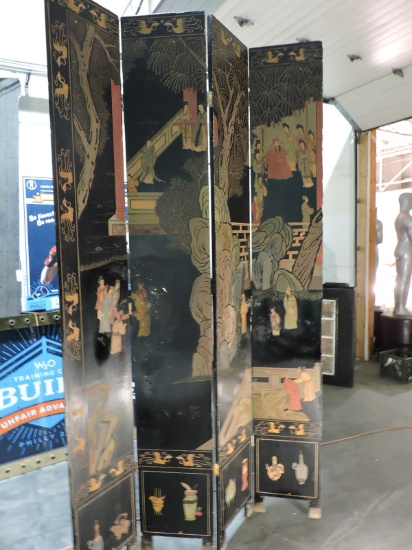 Lot of 6 WOODEN CHINESE SCREENS in Poor Condition / 102" Tall