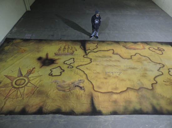 GIANT ANCIENT MAP' - Backdrop - 38' 6" Wide X 15' Tall