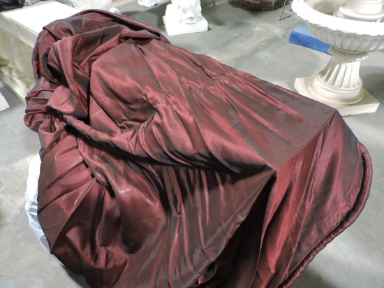 3 Large Bolts of Material - Burgundy / Good Table Cloth
