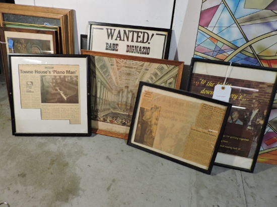 Lot of 5 VINTAGE FRAMED PICTURES - See Photos