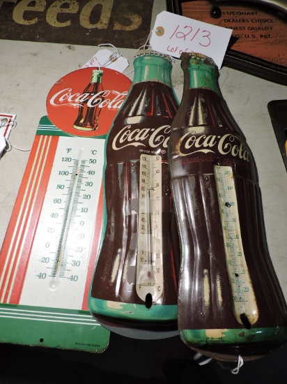 COCACOLA THEMOMETER SIGNAGE (3 Pieces) - thermometers missing