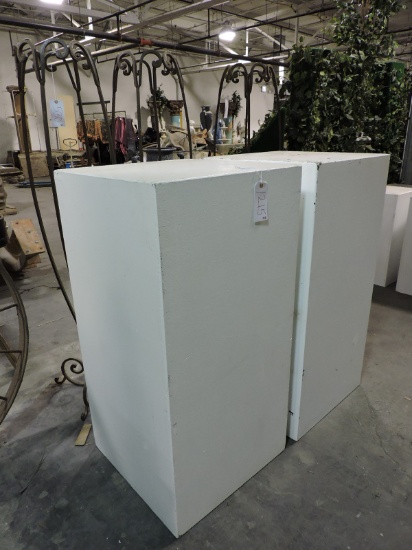 Pair of WHITE FIBERGLASS RISERS / Approx. 48" X 24" X 24"