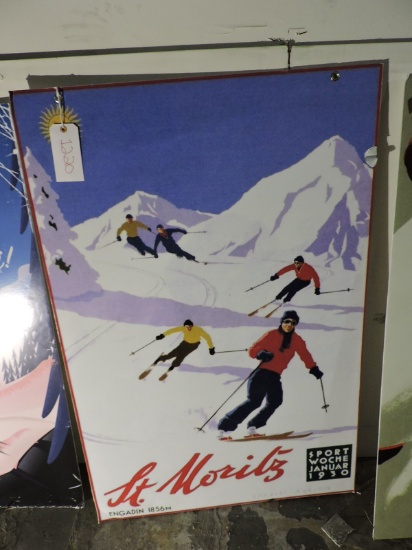 Replica VINTAGE EUROPEAN SKI ADVERTISEMENT / St. MORITZ
