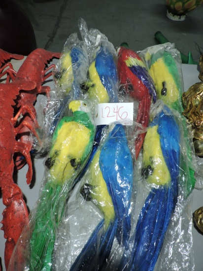 Lot of 7 Fake Parrots / Approx 20" Tall