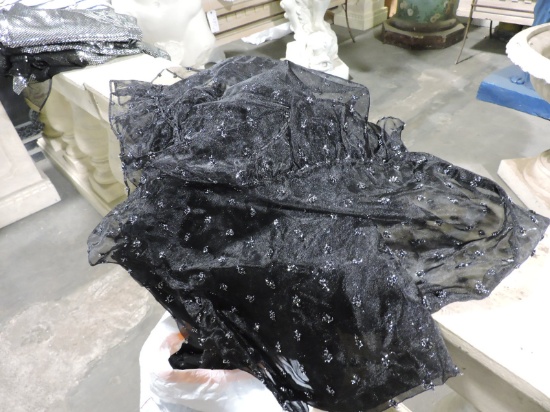 5 Large Bolts of Material - Silver on Black Mesh