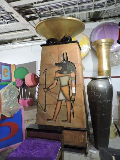 Large EGYPTIAN STYLE COLUMN with a FAUX FLAME ON TOP