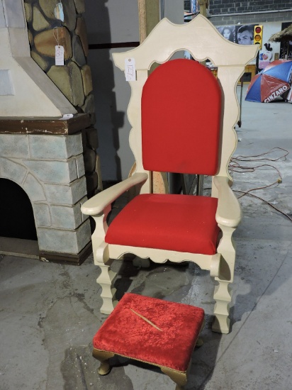 SANTA CLAUS THRONE & Foot Stool