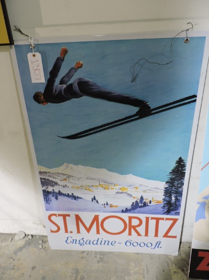 Replica VINTAGE EUROPEAN SKI ADVERTISEMENT / St. MORITZ