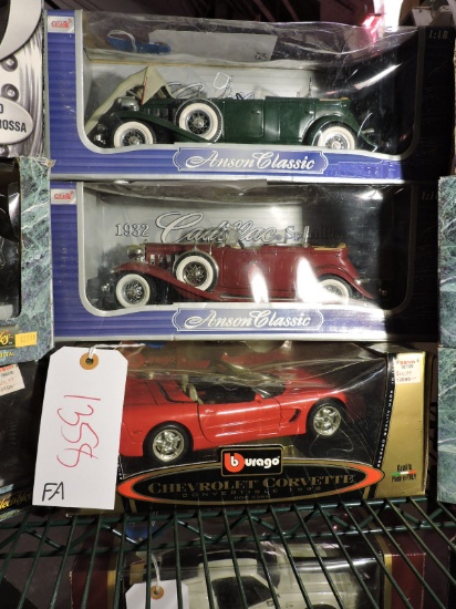 Lot of 3 TOY CARS: '32 Cadillac, '32 Cadillac Phaeton, '98 Corvette