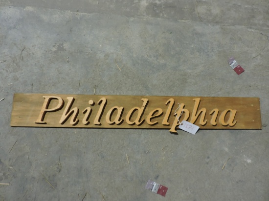 Wooden PHILADELPHIA Sign / Approx. 61" Wide