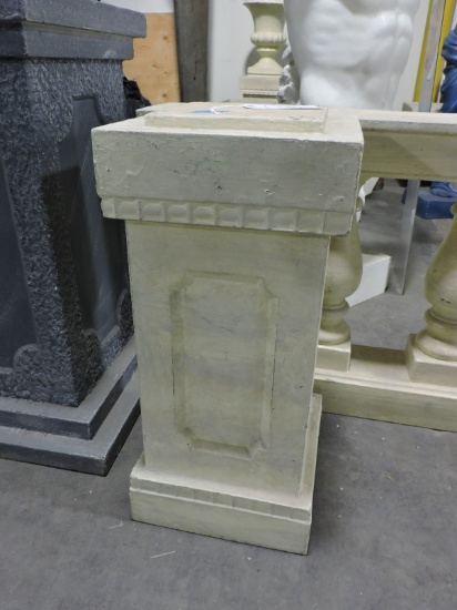 Greek Style Square Pedestal / Fiberglass / Approx 29" Tall X 14" X 14"