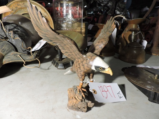 HAND PAINTED WOODEN EAGLE DISPLAY / Approx. 10" X 10"