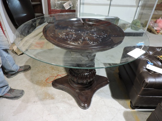 Decorative FOYER TABLE with Mis-Matched Glass Top