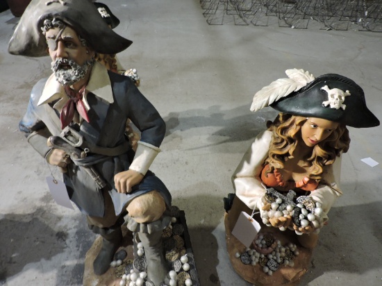 Pirate Couple - Pair of Statues