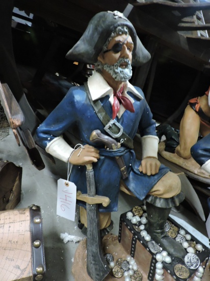 Pirate Captain Statue - Resin Construction / Approx 31" Tall