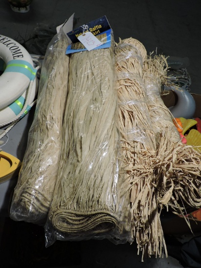 6 Set of Hawaiian Style Grass Skirt / Table Skirts - 9 Feet Each