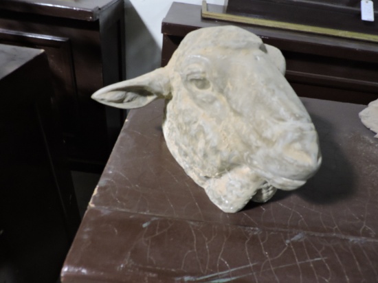 Lamb Head Statue - Approx 14" X 14" - See Photo