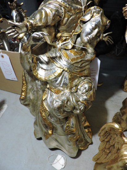 MASANI - Gold Leaf / MADONA & Baby Jesus / Approx 15" Tall