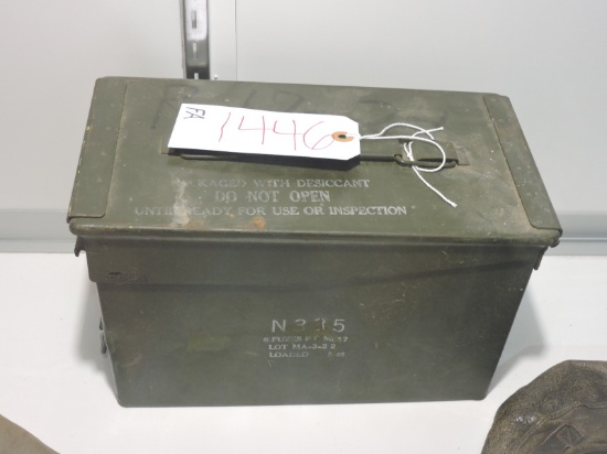 MILITARY ISSUE AMMO BOX - STEEL / Approx 8" Tall X 12" Long