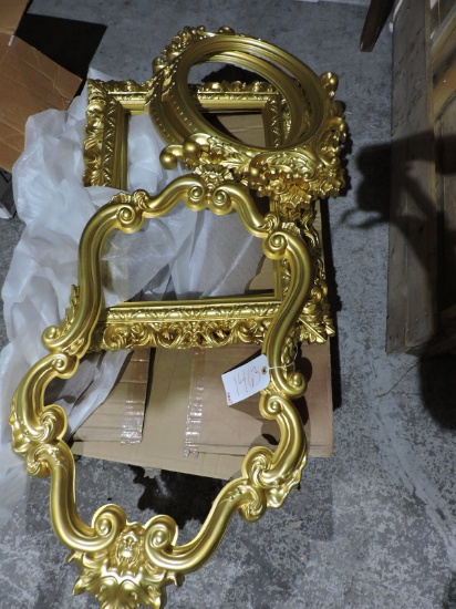 Lot of 5 Plastic Ornate Gold Princess Frames - Various Sizes