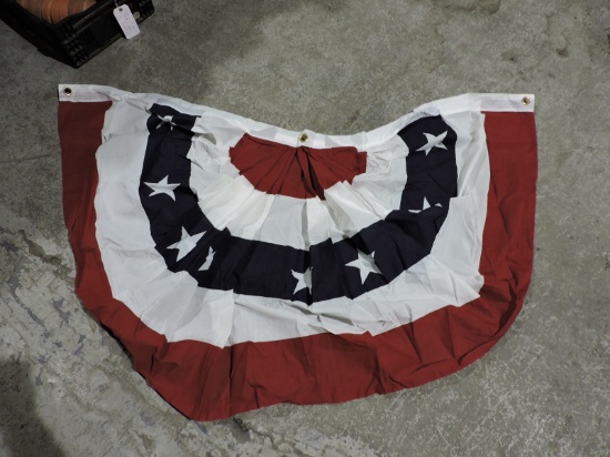 Red, White & Blue Patriotic Fan Bunting / Approx. 72" Wide - 8 Total