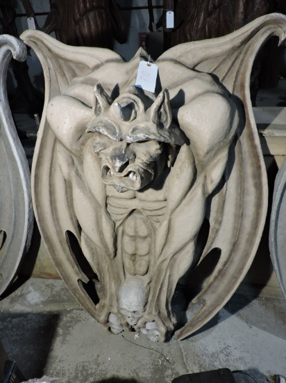 Large GARGOYLE Wall Hanging -- Fiberglass construction, 48" Tall X 36" Wide.