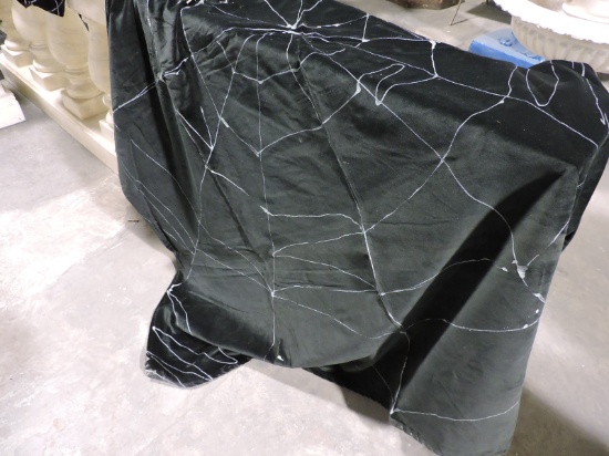 5 Large Bolts of Material - Black Velvet Like Material with Spider Webs