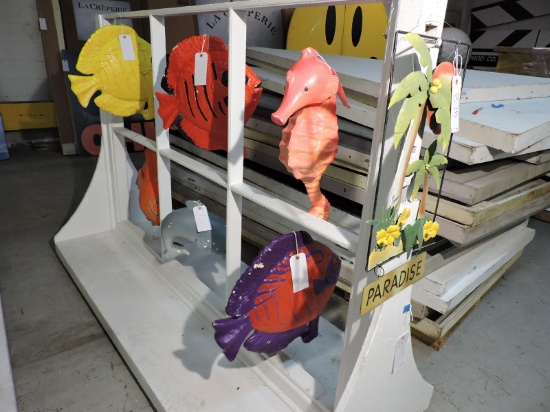 Lot of  Foam Prop Fish & a Beach Sign