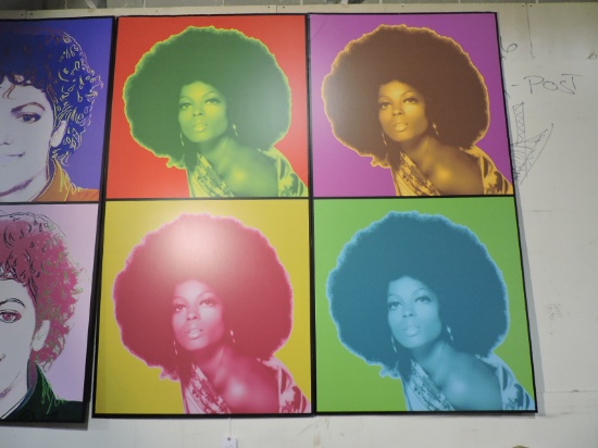 Andy Warhol Style 4-Part Print of DIANA ROSS -- Huge! 6 Feet X 6 Feet