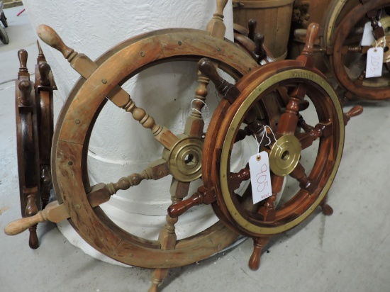 Set of TWO WOODEN SHIPS WHEELS - One 31" and One 26"