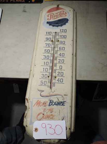 ANTIQUE PEPSI THERMOMETER - Approx. 27" Tall X 9" Wide