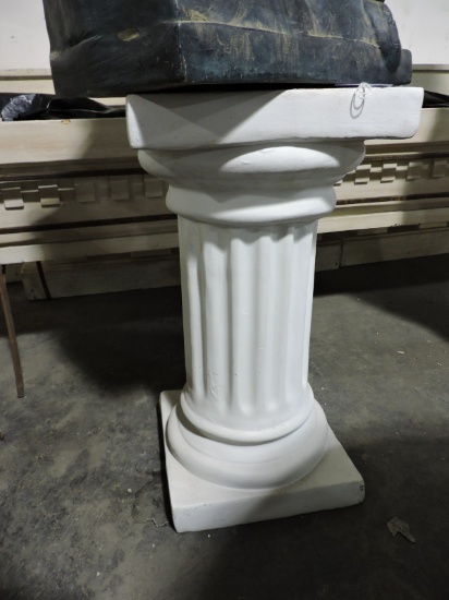Greek Style Fluted Column Pedestal / Approx 24" Tall X 13" Square