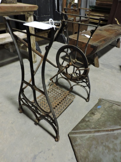 Antique Iron Sewing Machine Base - Approx 28" Tall
