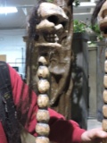 WITCH DOCTOR STAFF with SHRUNKEN SKULL - just under 6 Feet