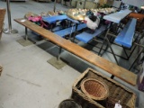 VINTAGE WOODEN LOCKER ROOM / ATHLETIC TEAM BENCH